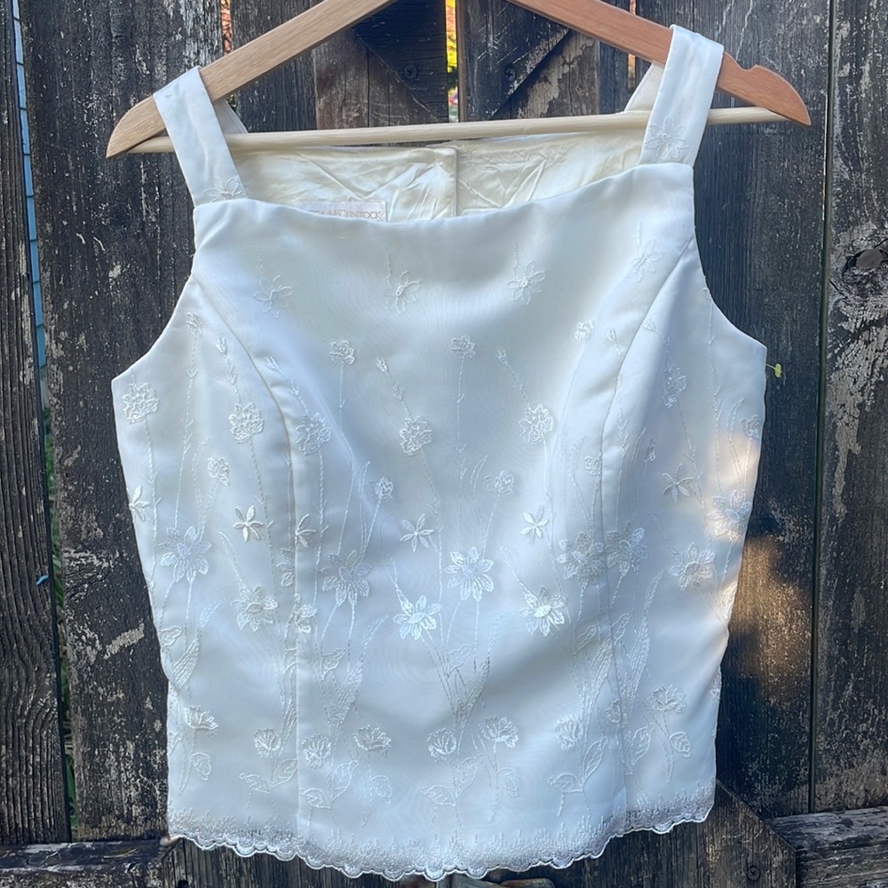 White Lace Detail Top